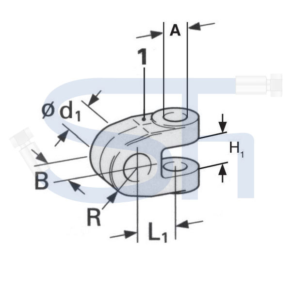 Gabelkopf für hydraulischen Oberlenker Kat. 3 - Loch-Ø 28,20mm