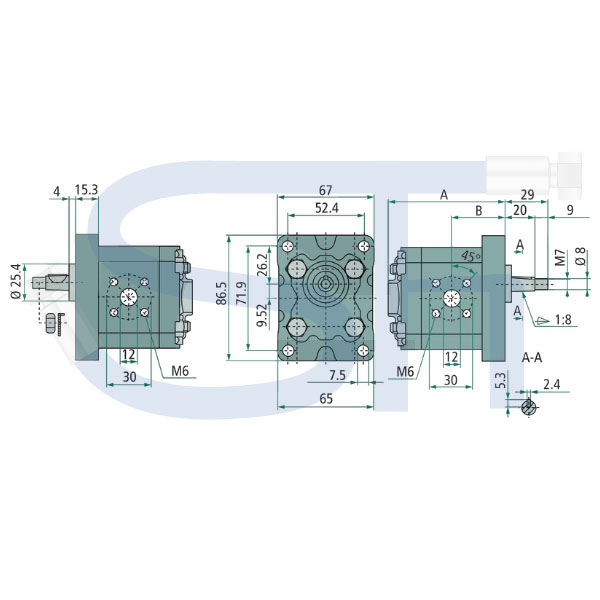 Hydraulikpumpe 4.8ccm - BG1 - Konus 1:8