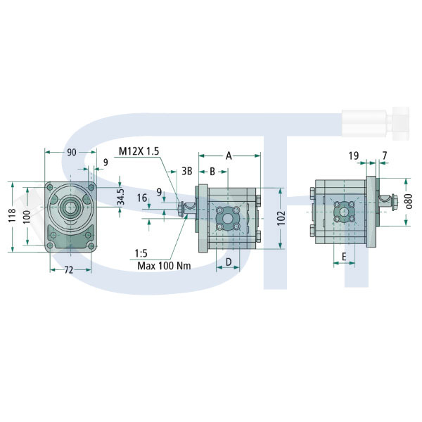 Hydraulikpumpe 14ccm - BG2 - Konus 1:5