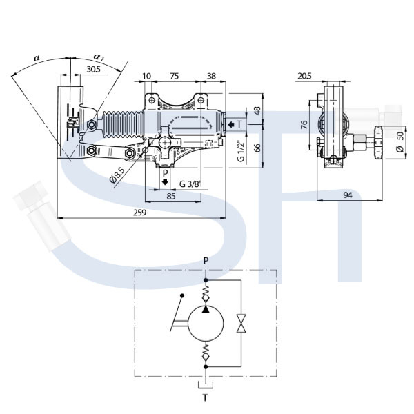 Handpumpe für Rohrleitungseinbau 20ccm - einfachwirkend ohne DBV