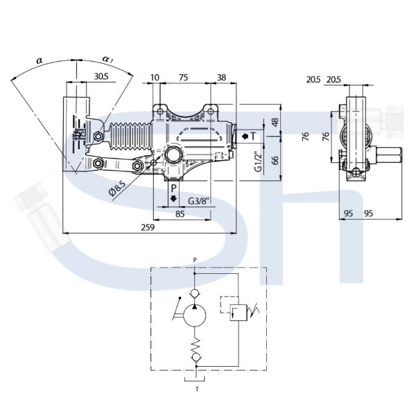 Handpumpe für Rohrleitungseinbau 20ccm - einfachwirkend mit DBV