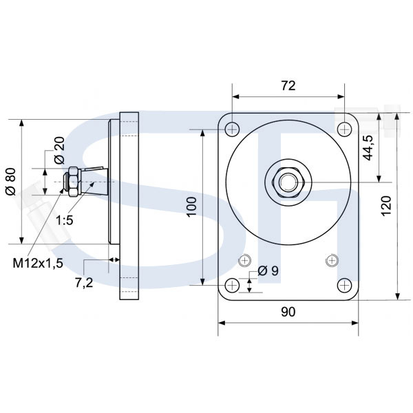 SCHLÜTER - Hydraulikpumpe 8ccm - BG2 - Konus 1:5 - rechtsdrehend - 0510445001, HY/ZE16CR12