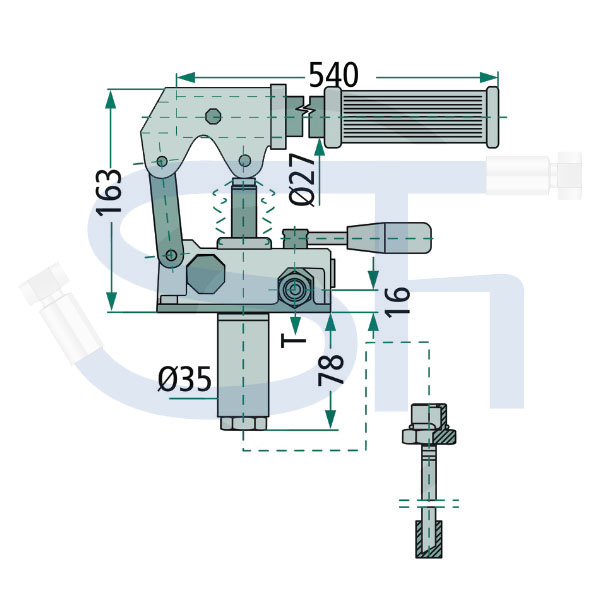 Handpumpe für Tankeinbau 12ccm - doppeltwirkend ohne DBV