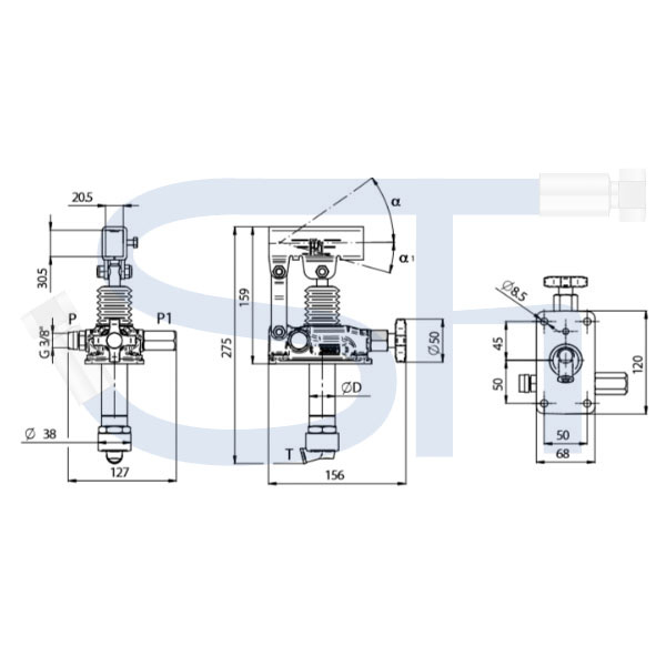 Handpumpe für Tankeinbau 42ccm - einfachwirkend mit DBV