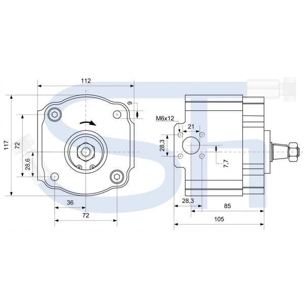 UNIMOG / MB-TRUCK - Hydraulikpumpe 16ccm - BG2 - Konus 1:5 - linksdrehend- Innenzahnradpumpe