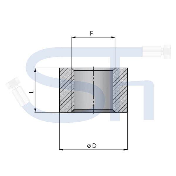 Anschweißmuffe M 12x1,5 - Höhe 16mm