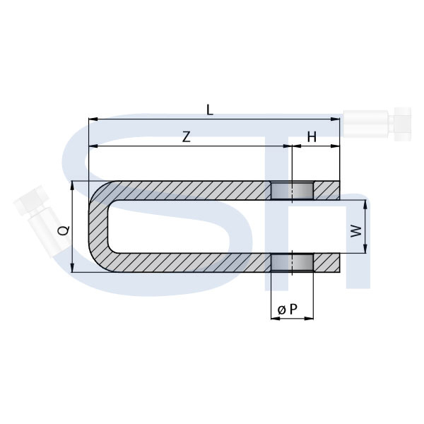 Flachstahlgabel 22mm