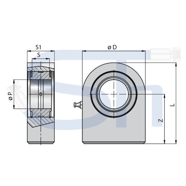 Gelenkkopf 15mm - Bodenseitig - Anschweißauge für Hydraulikzylinder