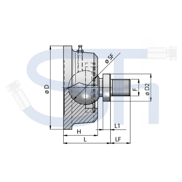 Kugelkopf mit Pfanne 45mm - Ø 110mm - M 22x1,5