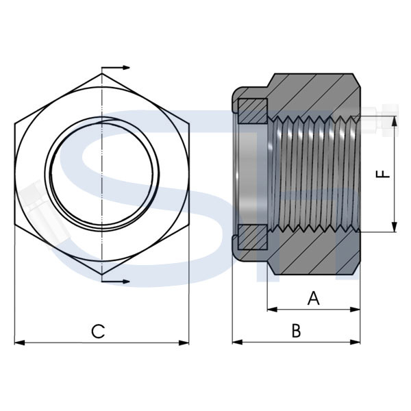 Selbstsichernde Mutter M 48x3 - für Hydraulikzylinder