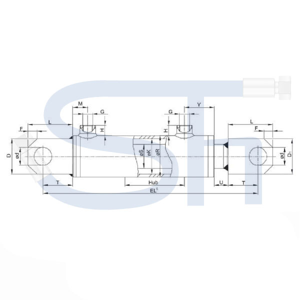 Hydraulikzylinder mit Festauge 80/50/500 Hub - doppeltwirkend