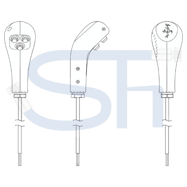 Griff - mit 3 E-Schalter - für Kreuzschalthebel