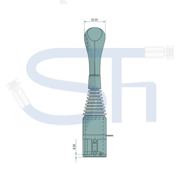 Kreuzschalthebel mit Kugel und Zubehör - mit 2 Schalter - für Frontladersteuerventile 50 l/min & 80 l/min