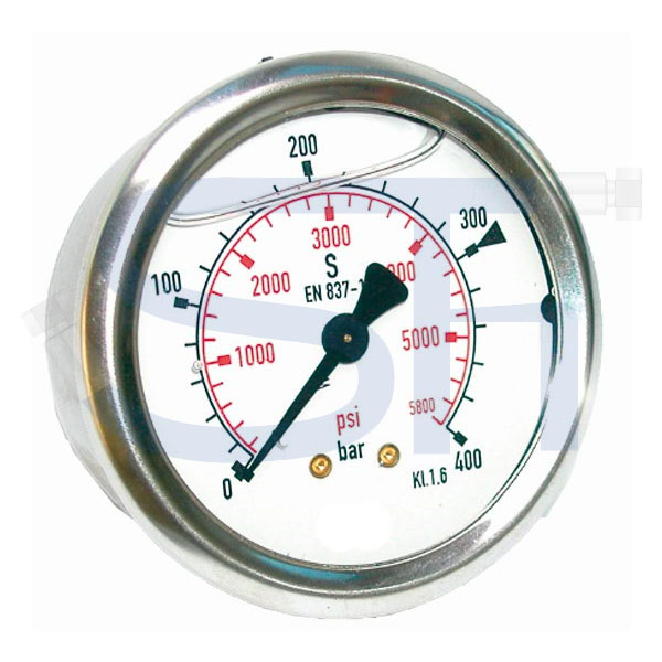 Manometer Ø 63 - 0 - 2,5 BAR - R 1/4" hinten zentriert