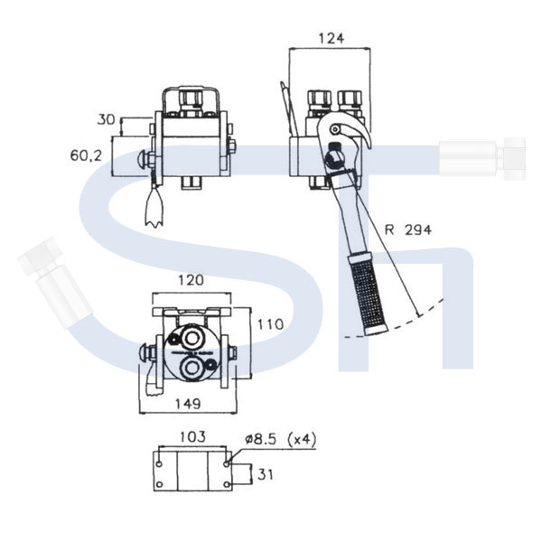 Multikupplung FASTER BG3 2-fach R 1/2" - Kupplungsseite (Festhälfte) - 2P208