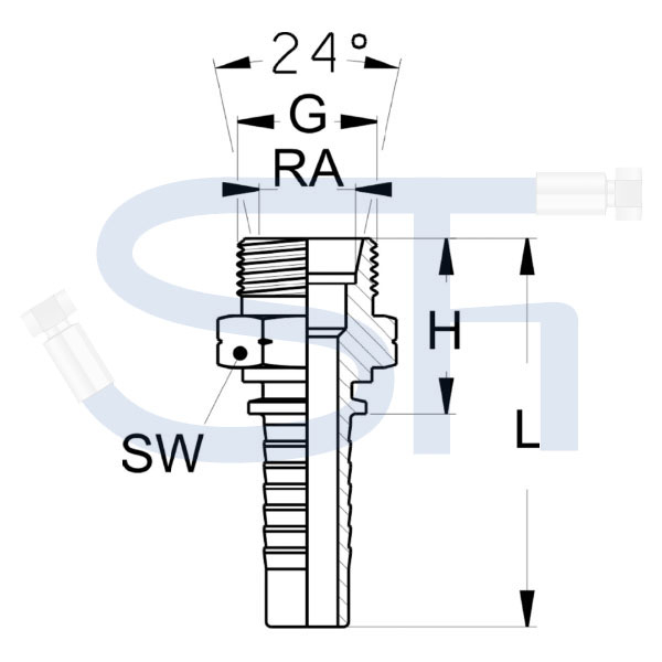 Pressarmatur DN12 - 16S - AG - DKOS