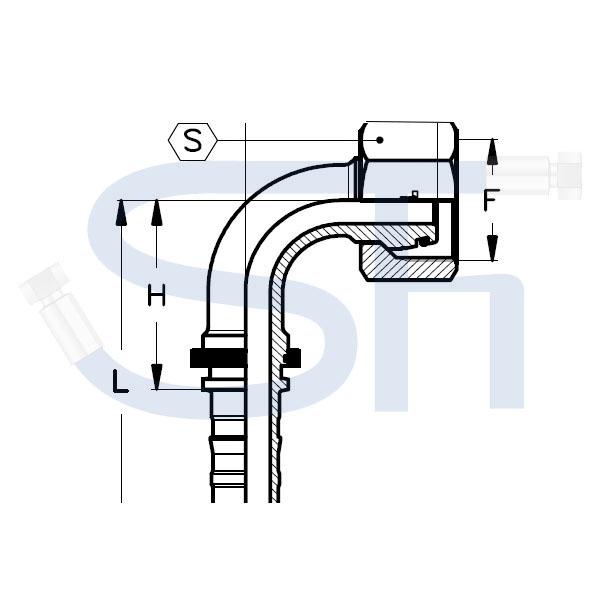 Pressarmatur DN31 - 30S - IG 90° - DKOS-S - 4SH