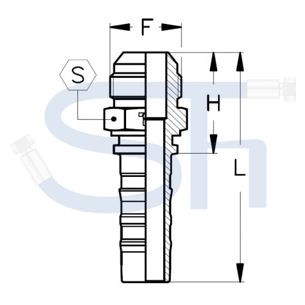 Pressarmatur DN38 - 2 1/2" - AG - JIC - 4SH