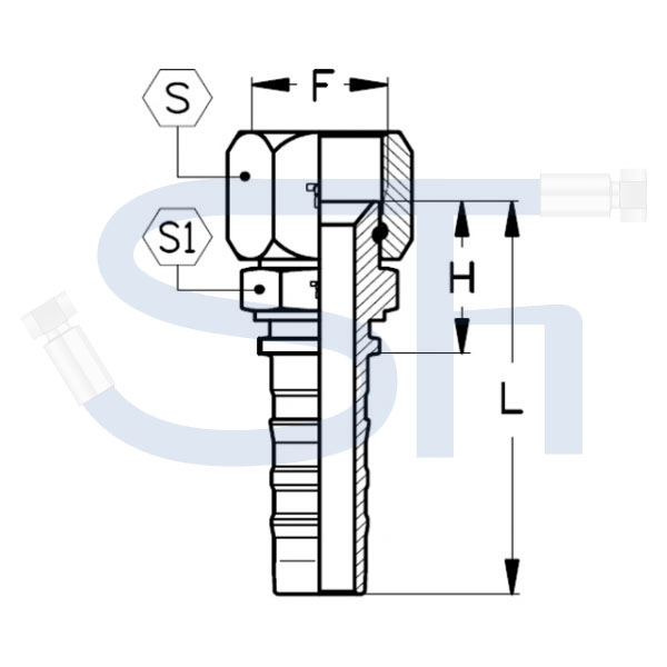 Pressarmatur DN19 - 7/8" - IG - JIC - 4SH