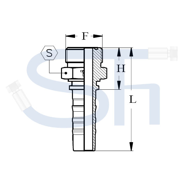 Pressarmatur DN31 - 1 11/16" - AG - ORFS - 4SH