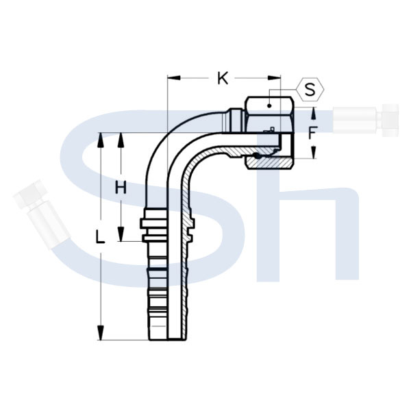 Pressarmatur DN38 - R 1 1/2" - IG 90° - DKOR-S - 4SH