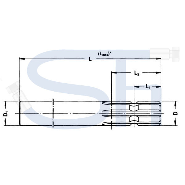 Profilwellenstück R 1 3/8" 6 Zähne - Länge 500mm - 1-seitig