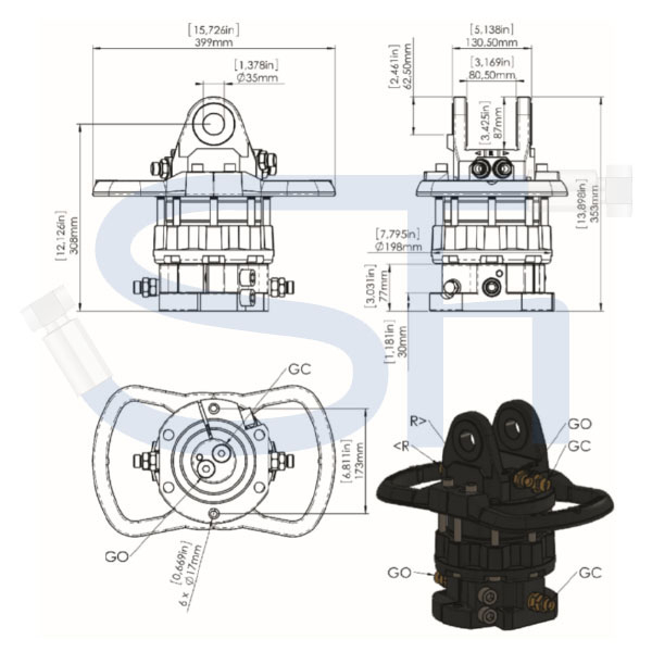 Finn Rotator CR 600 mit Flansch