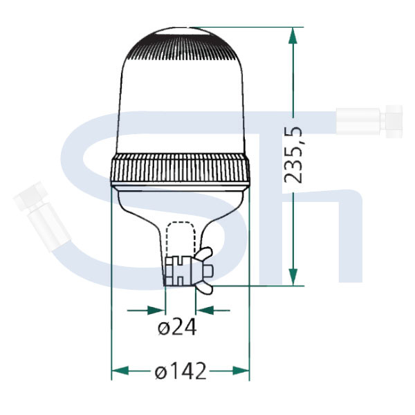 Rundumleuchte mit Halogenglühlampe