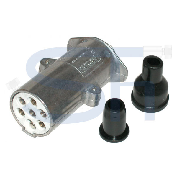 Stecker 7-polig - 24 V - mit vertauschtem 1/31 Kontakt - Flachstecker 6,3mm - Alu