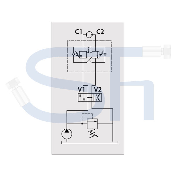 Senkbremsventil R 1/2" - doppeltwirkend - zum direkten Aufflanschen auf BMP / BMR Motoren