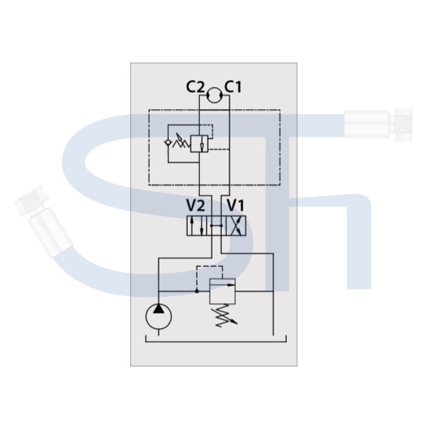 Senkbremsventil R 1/2" - einfachwirkend - zum direkten Aufflanschen auf BMP / BMR Motoren