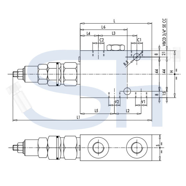 Senkbremsventil R 3/4" - einfachwirkend - druckkompensiert