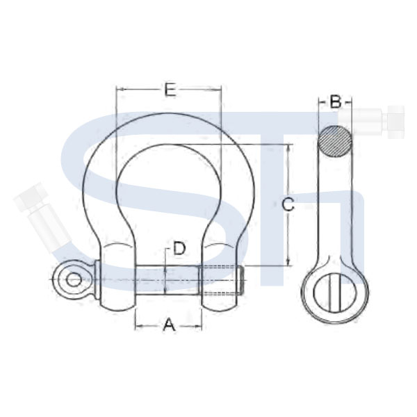 Hochfeste Schäkel 1 3/8" - 13,50t - Gerade Form mit Augbolzen