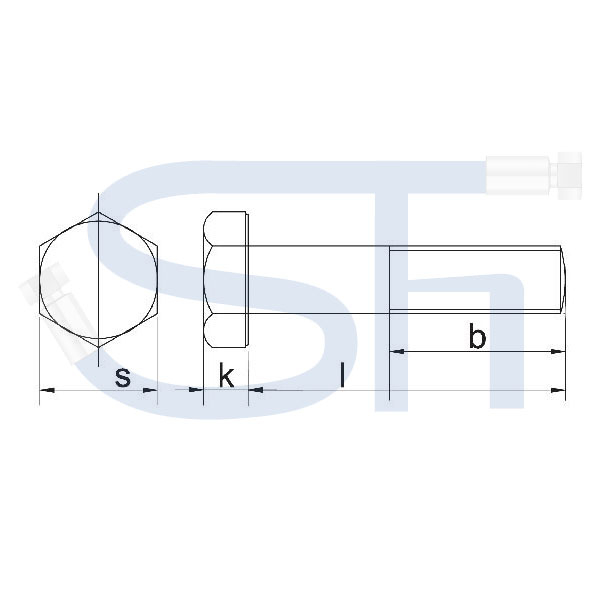 DIN 960 Sechskantschraube metrisch M 20x1,5x60 - 10,9 verzinkt