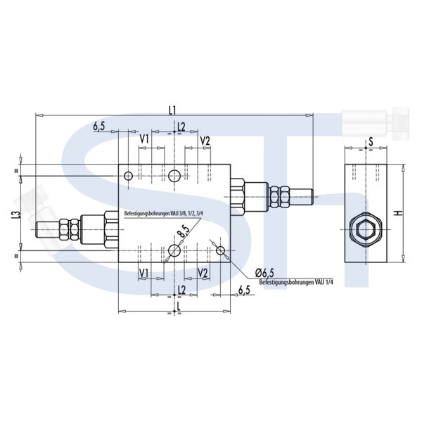 Schockventil R 1/4" 80 - 300 BAR - doppeltwirkend