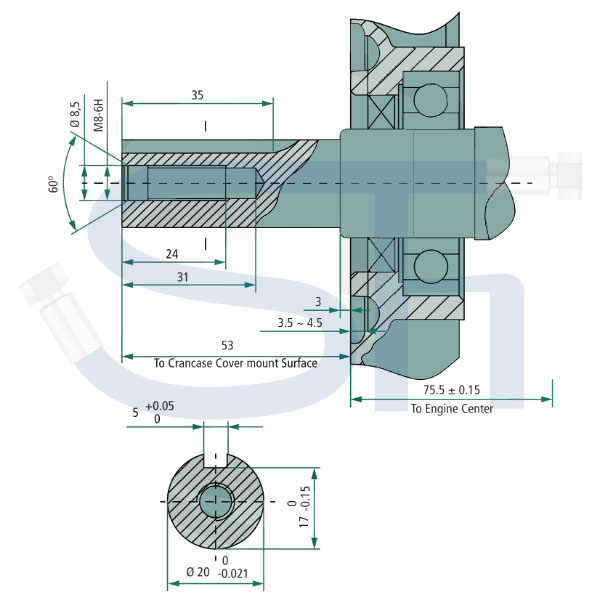 LONCIN OHV - 1-Zylinder 4-Takt Motor - 5,6 PS - 4,1 kW - G200FD - 53mm Kurbelwellenlänge