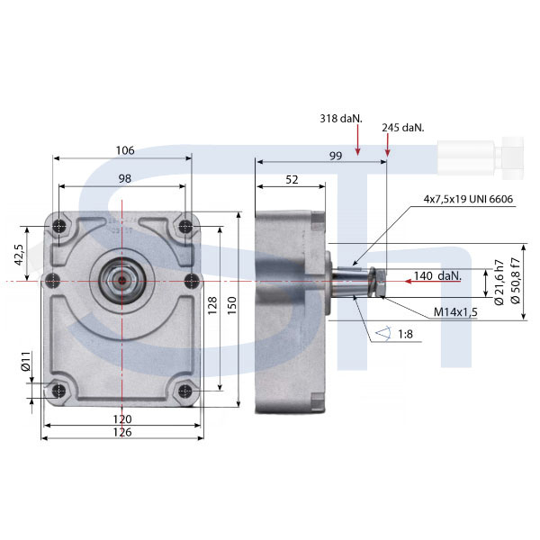 Vorsatzlager für Pumpe BG3 - 1:8 - Ø 50,80