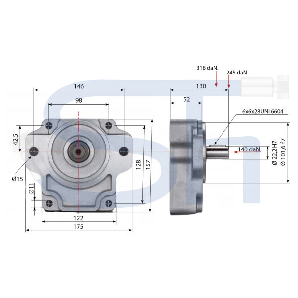 Vorsatzlager für Pumpe BG3 - Ø 22,20 - Ø 101,60