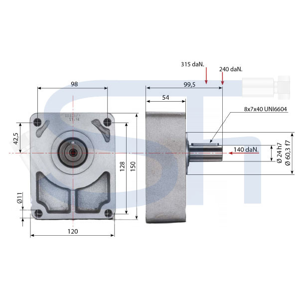 Vorsatzlager für Pumpe BG3 - Ø 24,00 - Ø 60,30