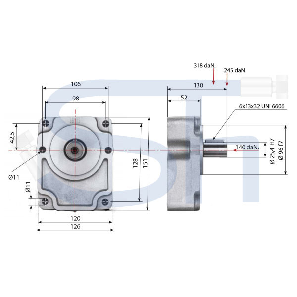 Vorsatzlager für Pumpe BG3 - Ø 25,40 - Ø 96,00