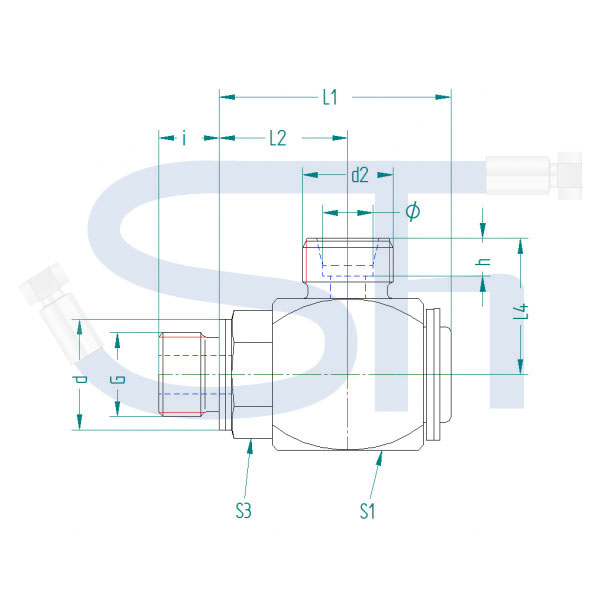 Winkeleinschraubdrehverschraubung 30S - R 1 1/4"