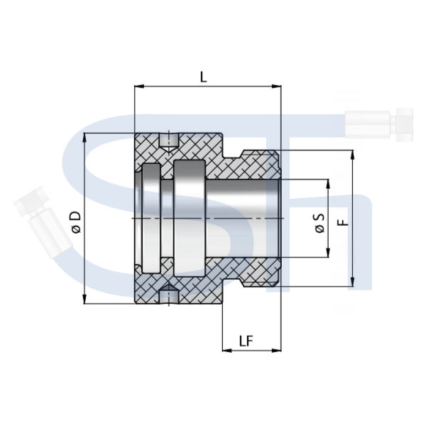 Führungskopf Ø 25mm - 16mm / Kolbenstangenführung